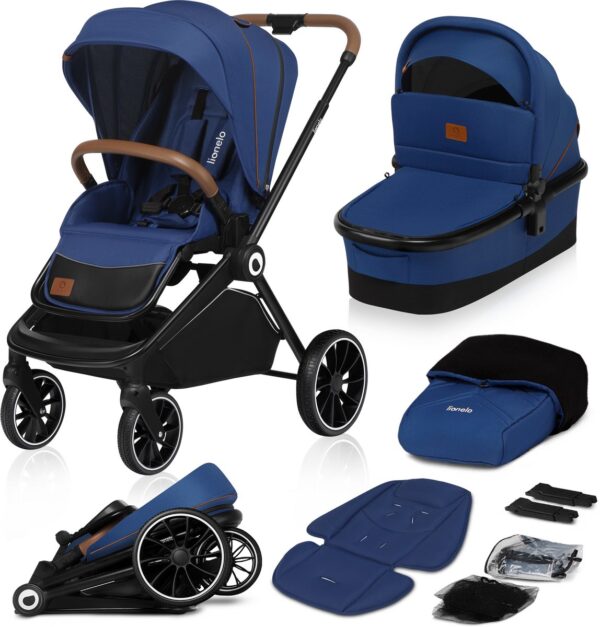 Ratini.lv | MIKA 2IN1 bērnu ratiņi krāsa BLUE NAVY bilde #1