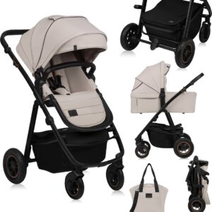 Lionelo AMBER PLUS 2IN1 bērnu ratiņi krāsa BEIGE SAND