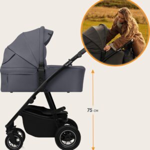 Lionelo AMBER PLUS 2IN1 bērnu ratiņi krāsa GREY GRAPHITE