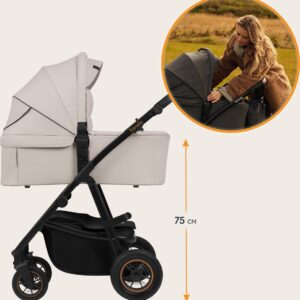 Lionelo AMBER PLUS 2IN1 bērnu ratiņi krāsa BEIGE SAND