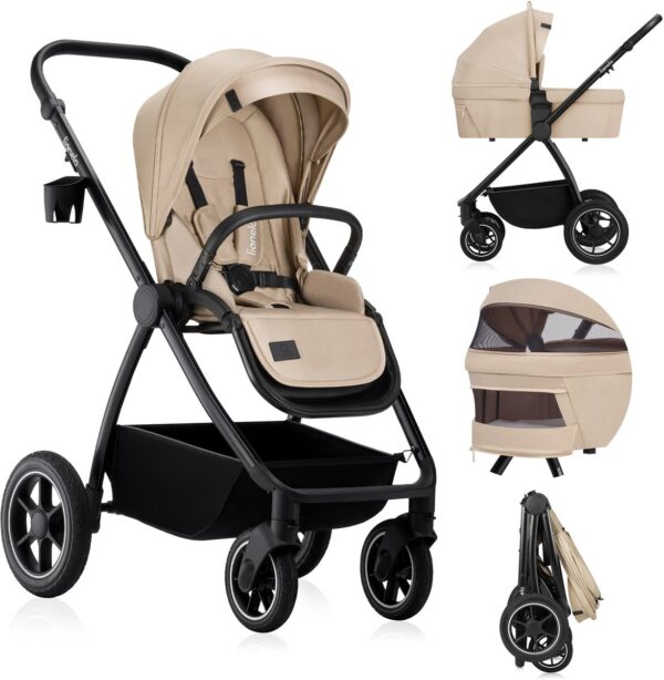 Ratini.lv | MERIL 2IN1 bērnu ratiņi krāsa BEIGE SAND bilde #1