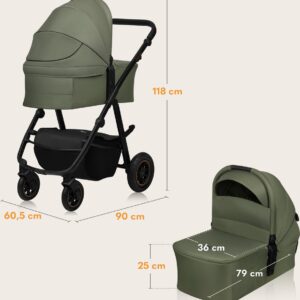 Lionelo AMBER PLUS 2IN1 bērnu ratiņi krāsa GREEN FOREST