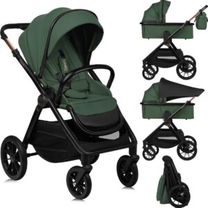 Lionelo LAYLA 2IN1 bērnu ratiņi krāsa GREEN FOREST