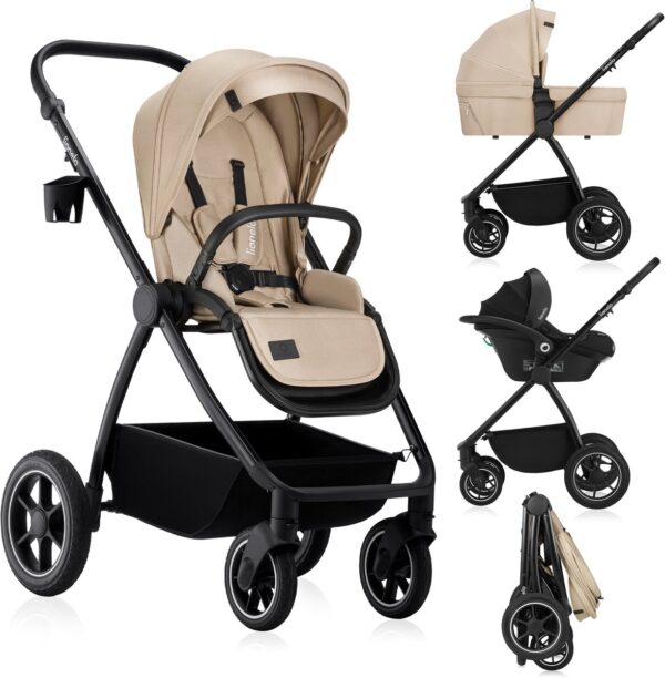 Ratini.lv | MERIL 3IN1 bērnu ratiņi krāsa BEIGE SAND bilde #1