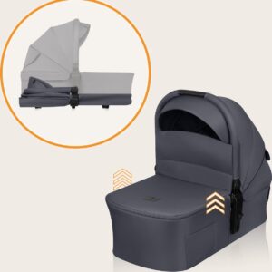 Lionelo AMBER PLUS 2IN1 bērnu ratiņi krāsa GREY GRAPHITE