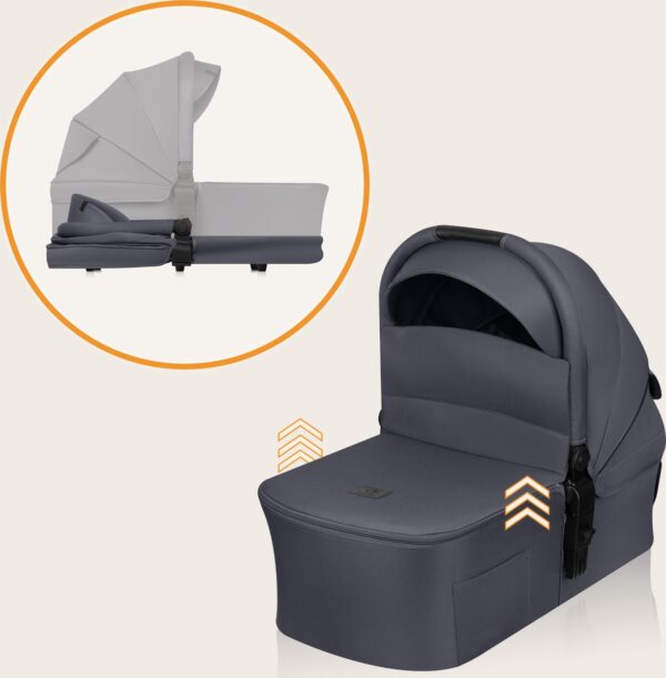 Ratini.lv | AMBER PLUS 2IN1 bērnu ratiņi krāsa GREY GRAPHITE bilde #11