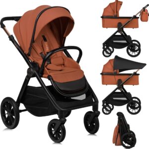Lionelo LAYLA 2IN1 bērnu ratiņi krāsa BROWN RUST