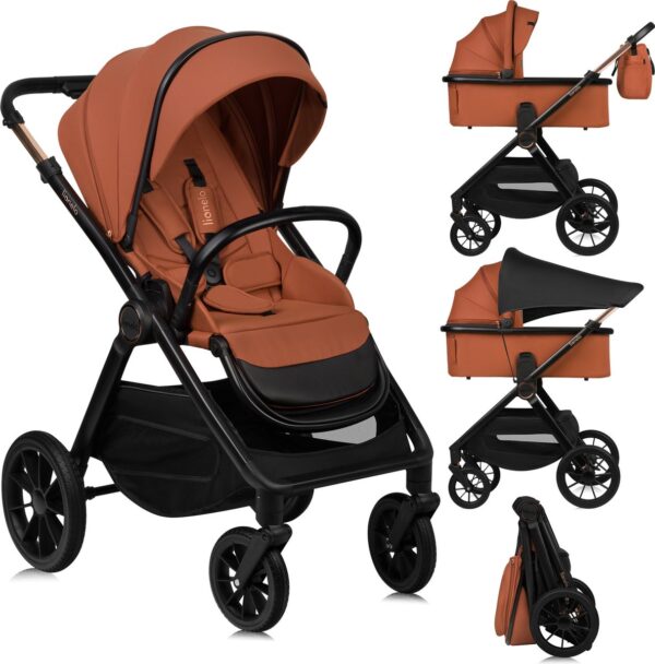 Ratini.lv | LAYLA 2IN1 bērnu ratiņi krāsa BROWN RUST bilde #5