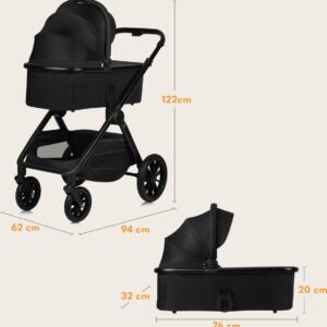 Lionelo LAYLA 3IN1 bērnu ratiņi krāsa BLACK ONYX