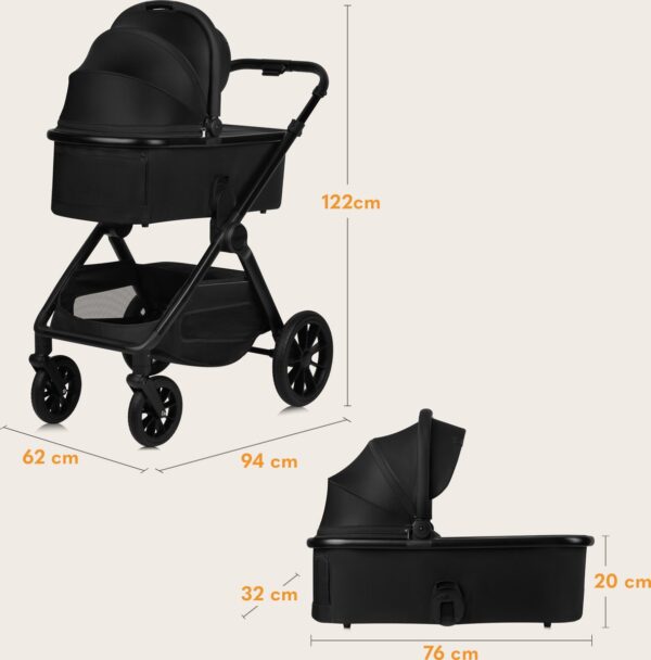 Ratini.lv | LAYLA 2IN1 bērnu ratiņi krāsa BLACK ONYX bilde #21