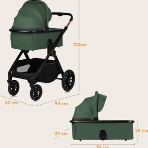 Lionelo LAYLA 2IN1 bērnu ratiņi krāsa GREEN FOREST