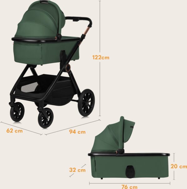 Ratini.lv | LAYLA 2IN1 bērnu ratiņi krāsa GREEN FOREST bilde #17