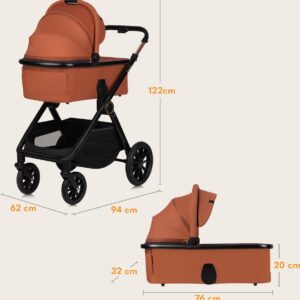 Lionelo LAYLA 2IN1 bērnu ratiņi krāsa BROWN RUST