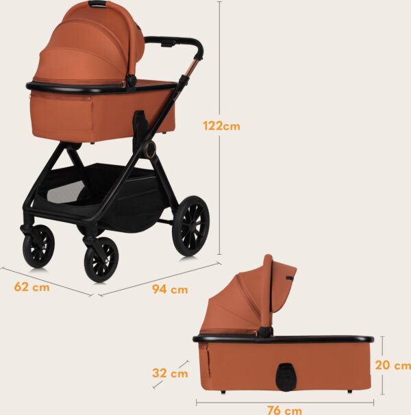 Ratini.lv | LAYLA 2IN1 bērnu ratiņi krāsa BROWN RUST bilde #15