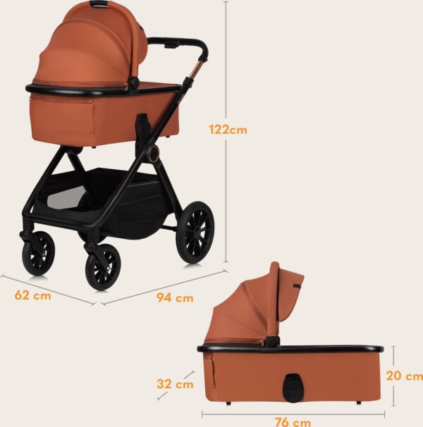 Ratini.lv | LAYLA 3IN1 bērnu ratiņi krāsa BROWN RUST bilde #7