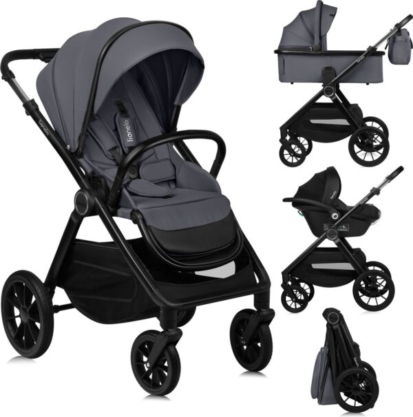 Ratini.lv | LAYLA 3IN1 bērnu ratiņi krāsa GREY STONE bilde #1
