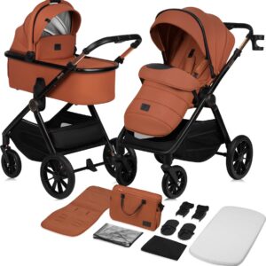 Lionelo LAYLA 2IN1 bērnu ratiņi krāsa BROWN RUST