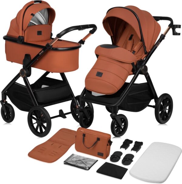 Ratini.lv | LAYLA 2IN1 bērnu ratiņi krāsa BROWN RUST bilde #1