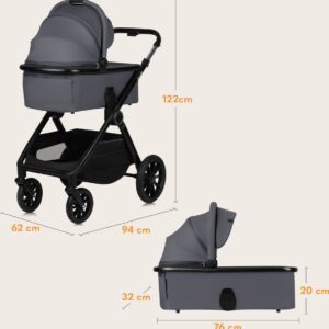 Lionelo LAYLA 3IN1 bērnu ratiņi krāsa GREY STONE
