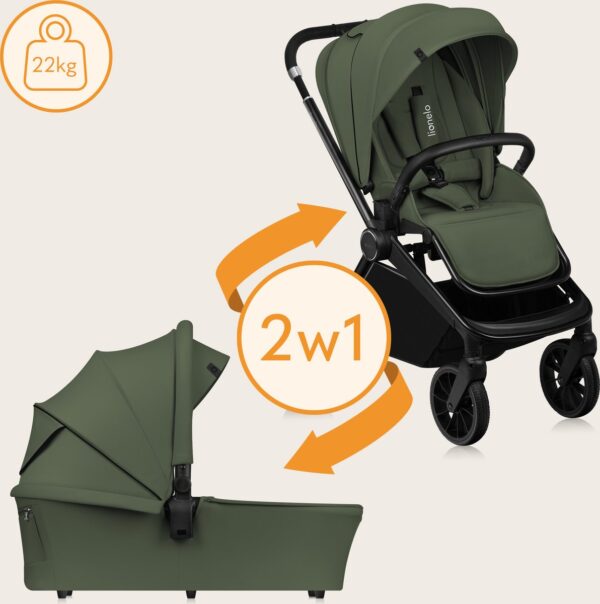 Ratini.lv | MIKA PLUS 2IN1 bērnu ratiņi krāsa GREEN OLIVE bilde #15