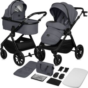 Lionelo LAYLA 2IN1 bērnu ratiņi krāsa GREY STONE