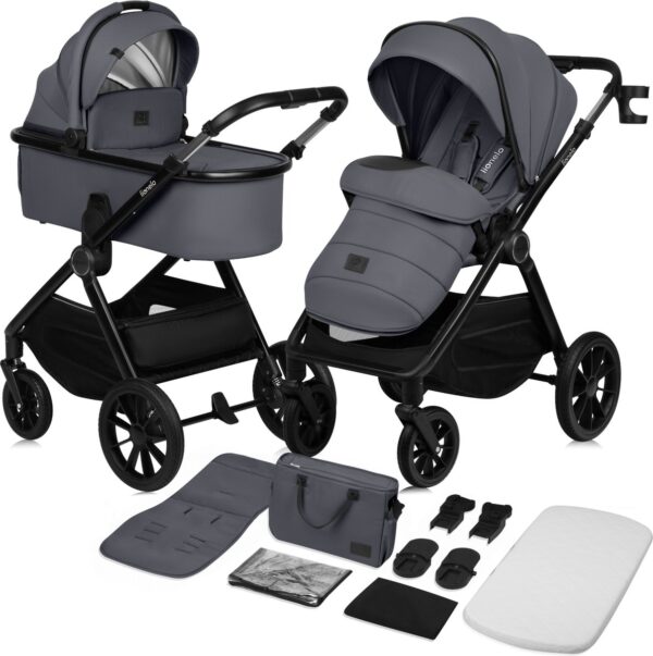 Ratini.lv | LAYLA 2IN1 bērnu ratiņi krāsa GREY STONE bilde #1