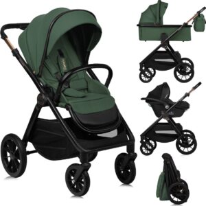 Lionelo LAYLA 3IN1 bērnu ratiņi krāsa GREEN FOREST