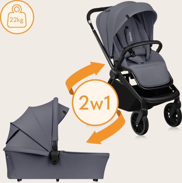 Ratini.lv | MIKA PLUS 2IN1 bērnu ratiņi krāsa GREY STONE bilde #7