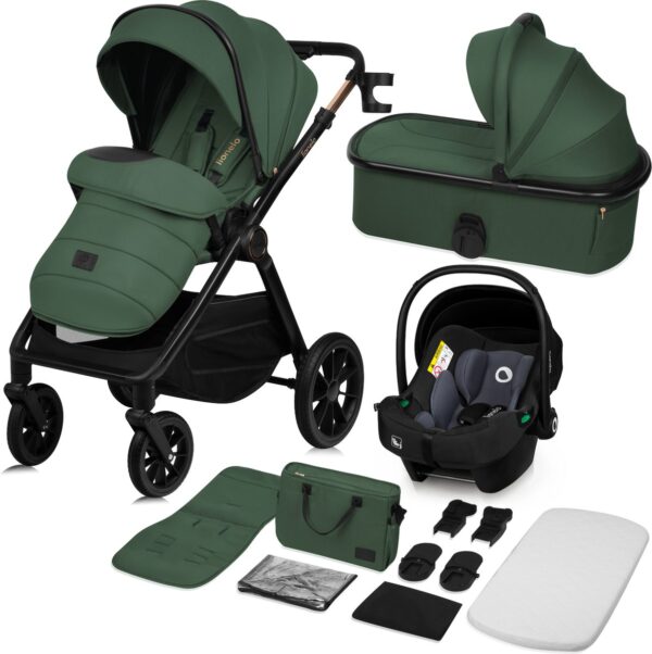 Ratini.lv | LAYLA 3IN1 bērnu ratiņi krāsa GREEN FOREST bilde #3