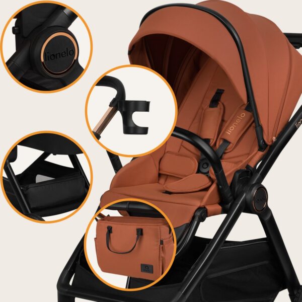 Ratini.lv | LAYLA 3IN1 bērnu ratiņi krāsa BROWN RUST bilde #13