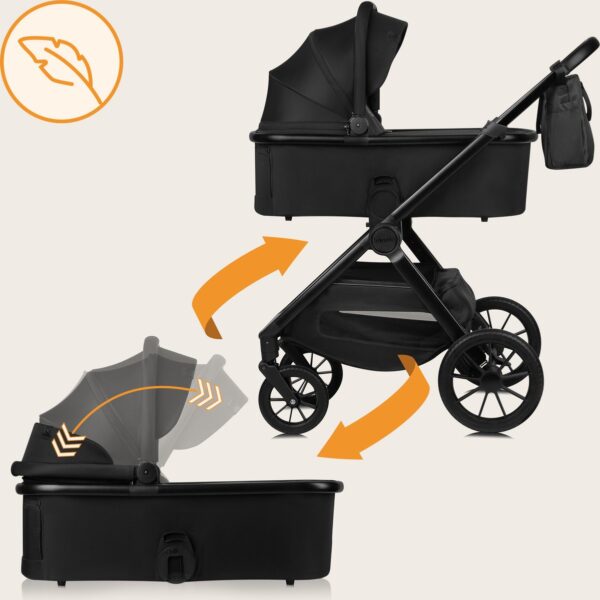 Ratini.lv | LAYLA 2IN1 bērnu ratiņi krāsa BLACK ONYX bilde #7
