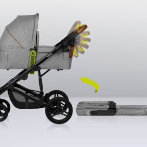 Lionelo MARI TOUR bērnu ratu komplekts 2in1 krāsa GREY STONE