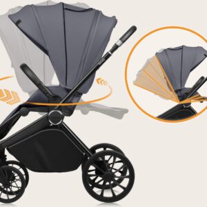 Lionelo MIKA PLUS 3IN1 bērnu ratu komplekts krāsa GREY STONE