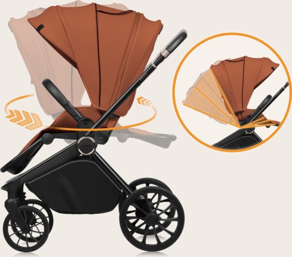 Ratini.lv | MIKA PLUS 3IN1 bērnu ratiņi krāsa BROWN RUST bilde #17