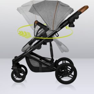 Lionelo MARI TOUR bērnu ratu komplekts 2in1 krāsa GREY STONE
