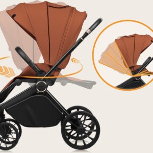 Lionelo MIKA PLUS 2IN1 bērnu ratu komplekts krāsa BROWN RUST