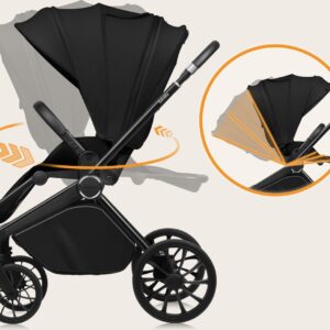 Lionelo MIKA PLUS 2IN1 bērnu ratu komplekts krāsa BLACK ONYX