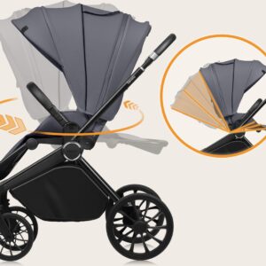 Lionelo MIKA PLUS 2IN1 bērnu ratu komplekts krāsa GREY STONE