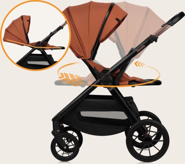 Ratini.lv | LAYLA 3IN1 bērnu ratiņi krāsa BROWN RUST bilde #15