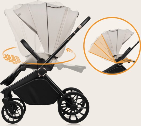 Ratini.lv | MIKA PLUS 3IN1 bērnu ratiņi krāsa BEIGE SAND bilde #17
