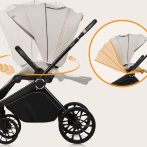 Lionelo MIKA PLUS 2IN1 bērnu ratu komplekts krāsa BEIGE SAND