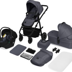 Lionelo AMBER PLUS 3IN1 bērnu ratiņi krāsa GREY GRAPHITE
