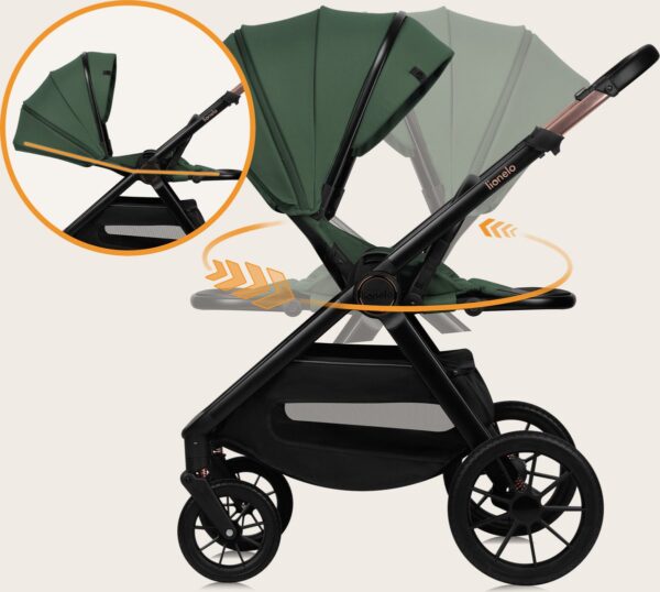Ratini.lv | LAYLA 2IN1 bērnu ratiņi krāsa GREEN FOREST bilde #9