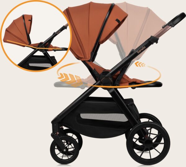 Ratini.lv | LAYLA 2IN1 bērnu ratiņi krāsa BROWN RUST bilde #17