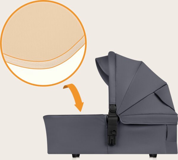 Ratini.lv | AMBER PLUS 2IN1 bērnu ratiņi krāsa GREY GRAPHITE bilde #27
