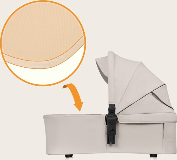 Ratini.lv | AMBER PLUS 3IN1 bērnu ratiņi krāsa BEIGE SAND bilde #35