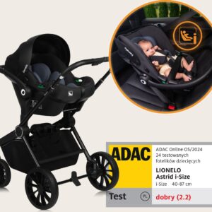 Lionelo MIKA PLUS 3IN1 bērnu ratu komplekts krāsa GREY STONE