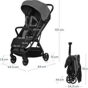 Lionelo JULIE AIR bērnu pastaigu un ceļojumu ratiņi krāsa GREY STONE