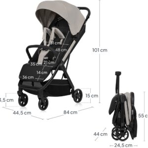 Lionelo JULIE AIR bērnu pastaigu un ceļojumu ratiņi krāsa BEIGE SAND