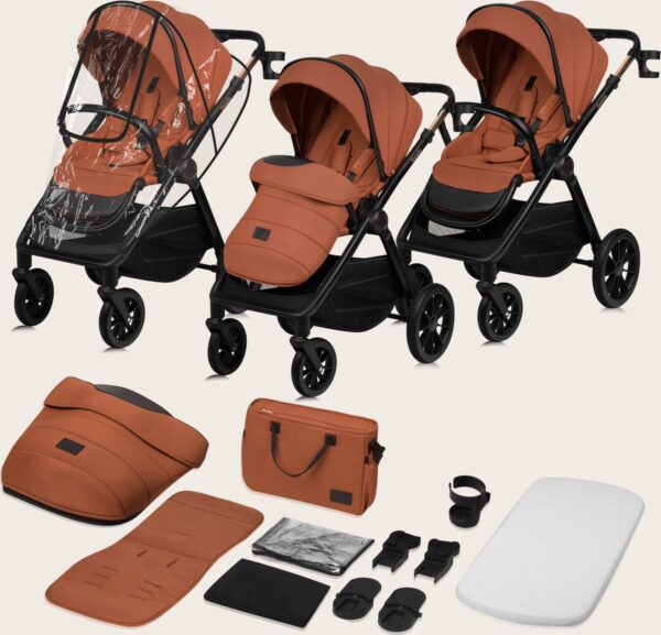 Ratini.lv | LAYLA 2IN1 bērnu ratiņi krāsa BROWN RUST bilde #3